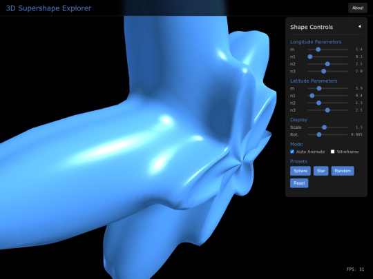 simulations/Superformula morph screenshot