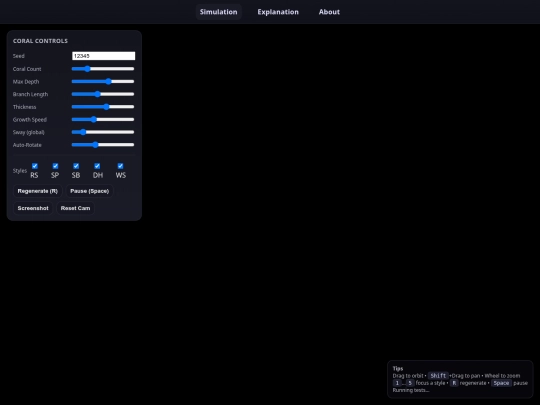 simulations/Test /Coralsim screenshot