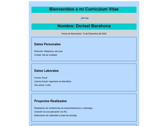 Curriculum-vitae screenshot