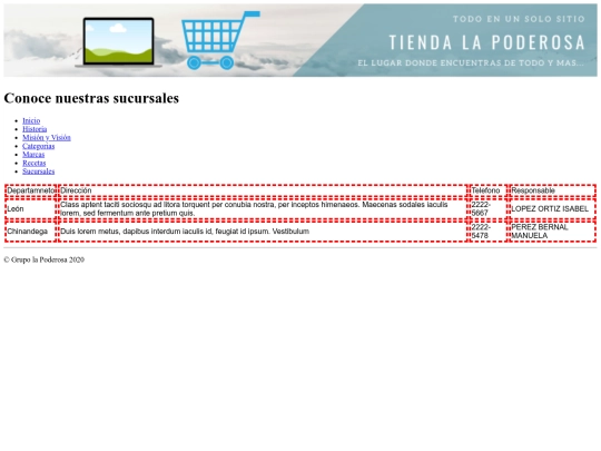 sucursales screenshot