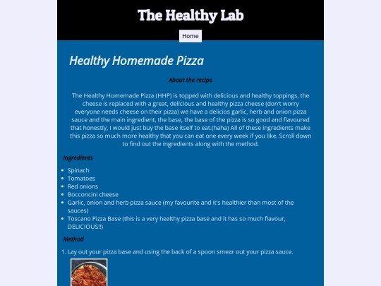 Recipes/pizza screenshot