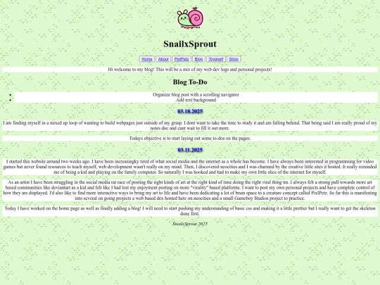 Blog screenshot