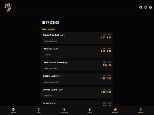 menuhopscheese screenshot