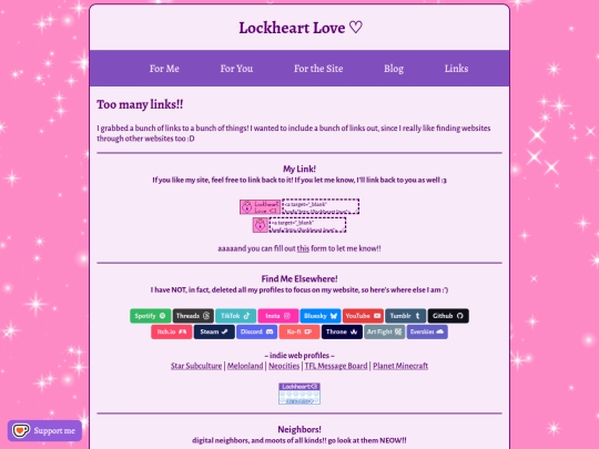 links screenshot
