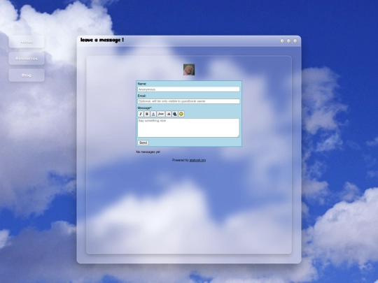 guestbook screenshot