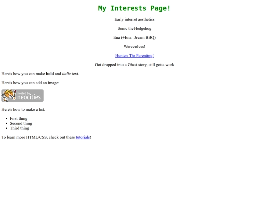 interests screenshot