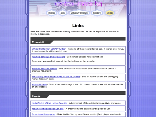 links screenshot