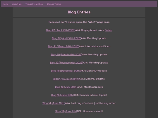 blog entries/blog screenshot