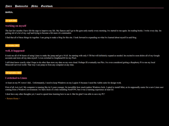 html/notes screenshot