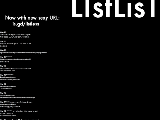 nixedlist screenshot