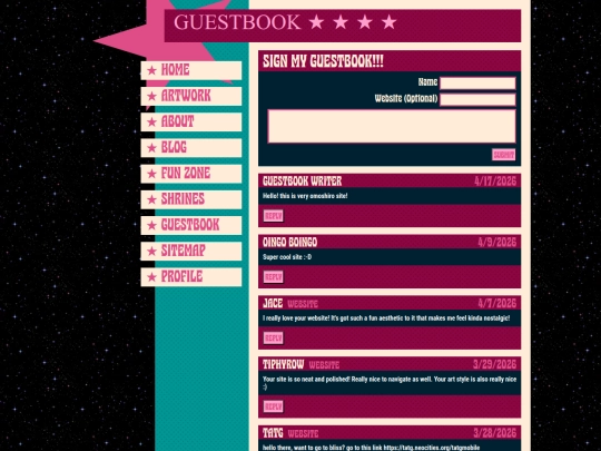 guestbook screenshot