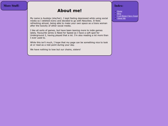 aboutme screenshot