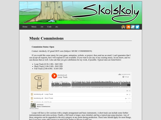 music-commissions screenshot