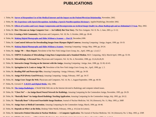 Resume/publications screenshot