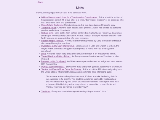 links screenshot