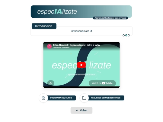 ESPECIALIZATE/introduccion screenshot