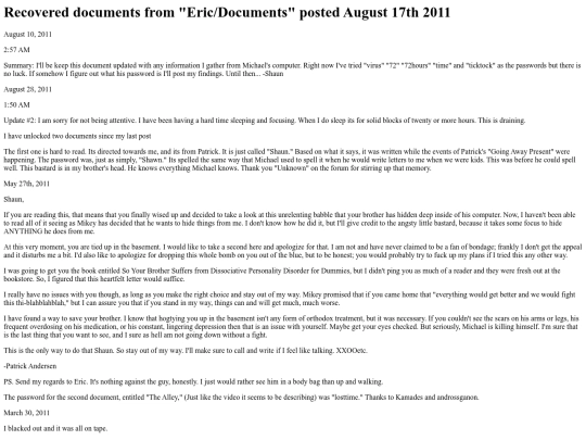RECOVERED DOCUMENTS screenshot