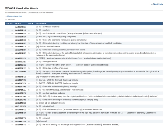 word-lists/nines screenshot