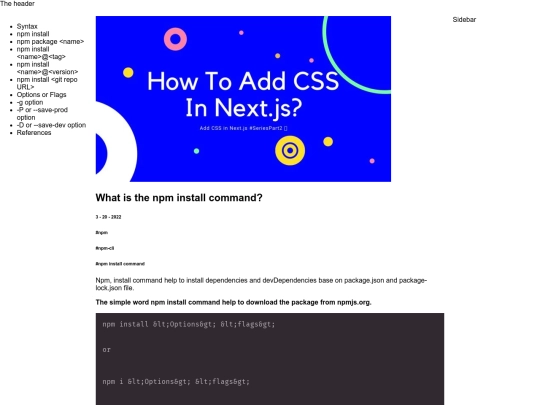 blog/post/how-is-npm-install-command screenshot