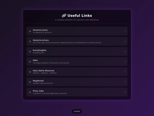 links screenshot