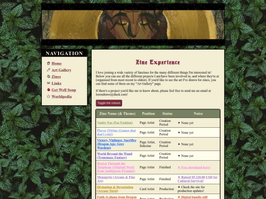 main/zines screenshot