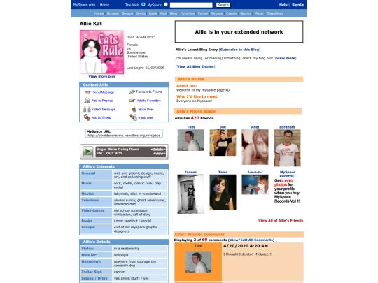 myspace screenshot