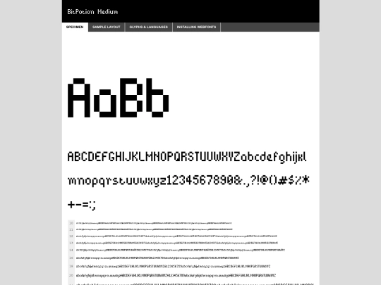 webfontkit-20240804-203754/bitpotion-demo screenshot