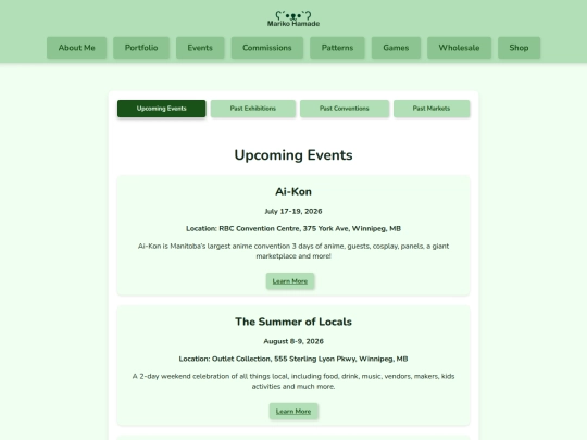events screenshot