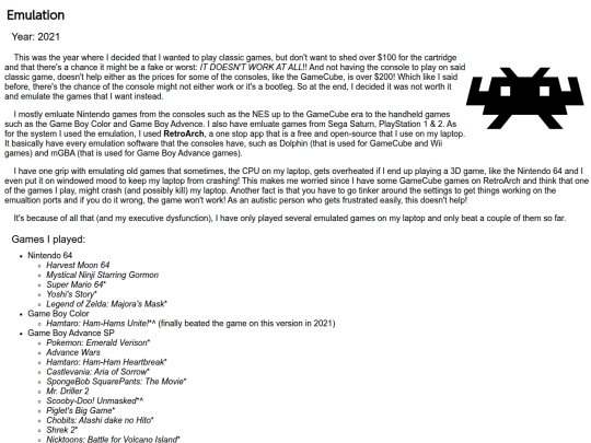 iframes/Interest Pages/Gaming Consoles/Emulation screenshot