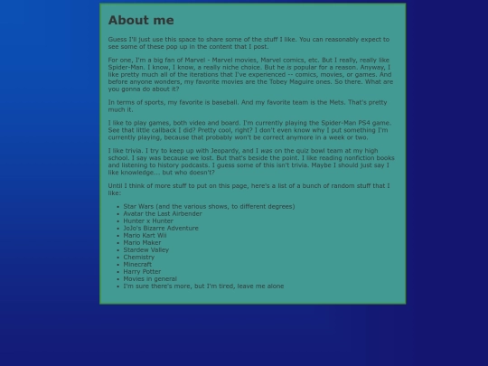 aboutme screenshot