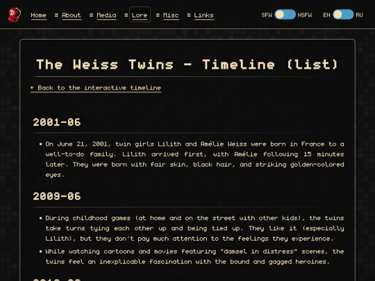 lore/weiss-twins/timeline-list screenshot