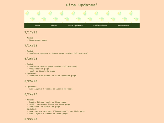 site-updates screenshot