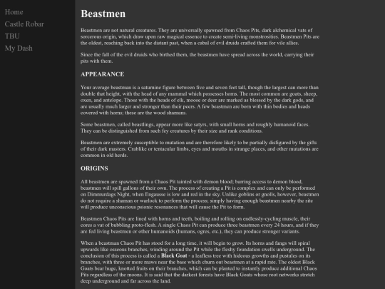monsters/beastmen screenshot