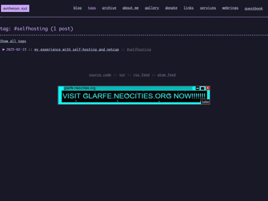 tags/selfhosting screenshot