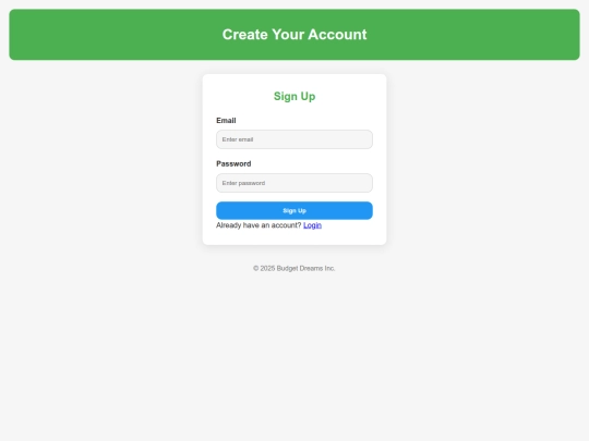 signup screenshot