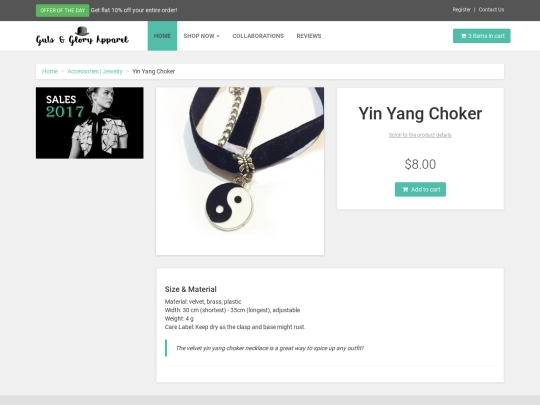 productyinyangchoker screenshot
