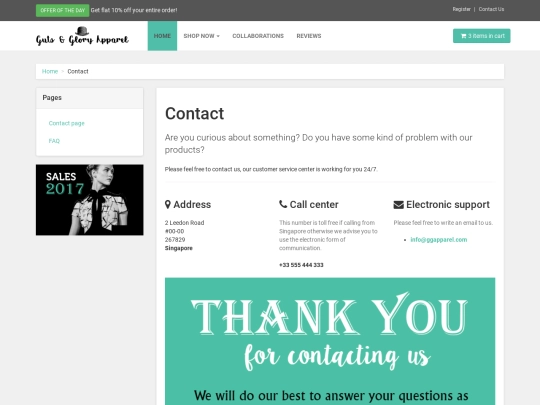 thankyoucontact screenshot