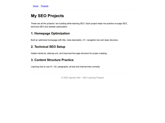 projects screenshot