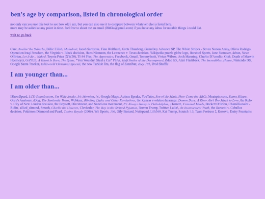 agebycomparison screenshot