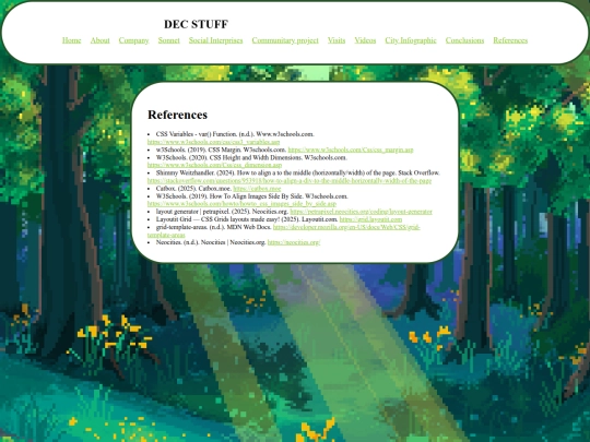 References screenshot
