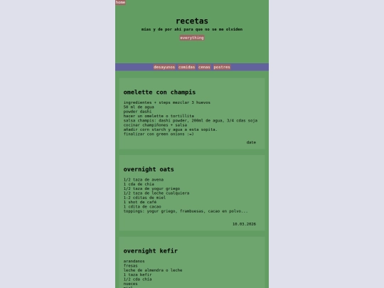 recipes screenshot