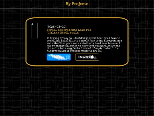 projects screenshot