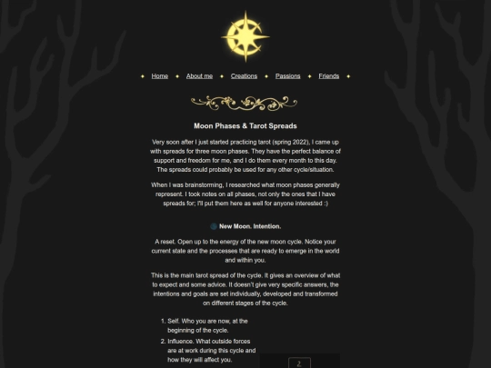 passions/tarot screenshot