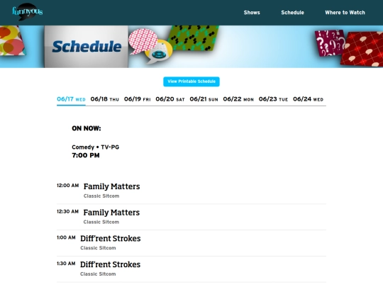 schedule screenshot
