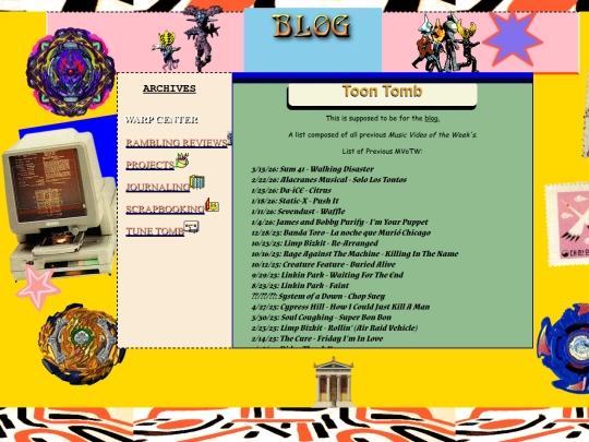 Blog/tune tomb screenshot