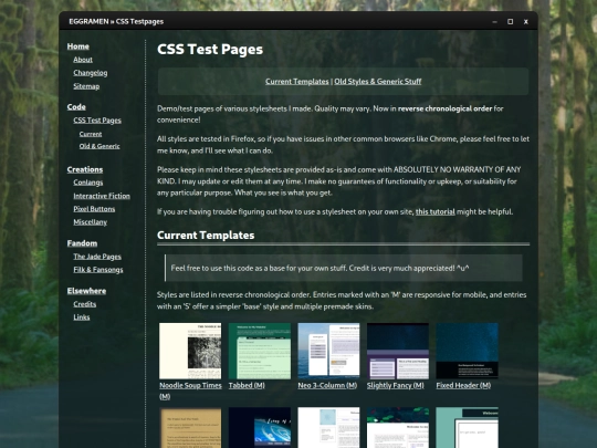 code/css_testpages screenshot