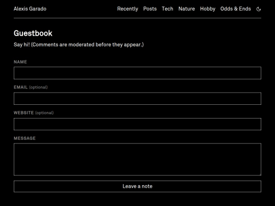 guestbook screenshot