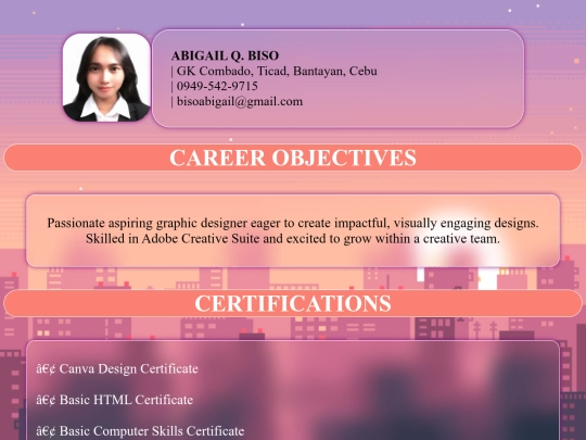 certification screenshot