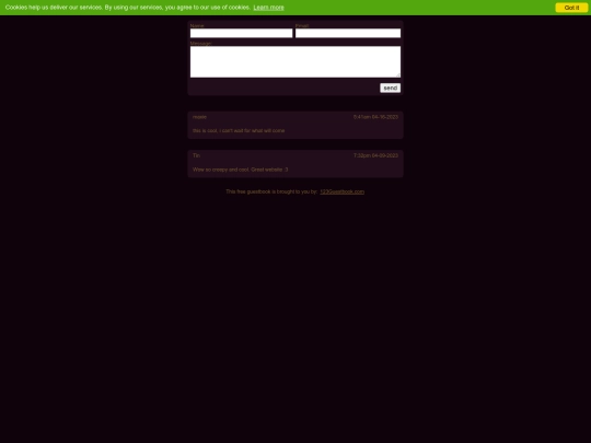 guestbook screenshot