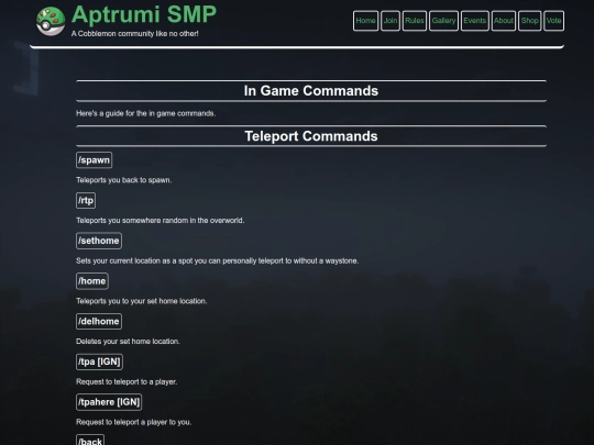 commands screenshot
